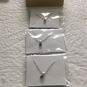 Women’s Effy Necklaces lot of 3 sliver tone chains 18” .3 color stones. #44